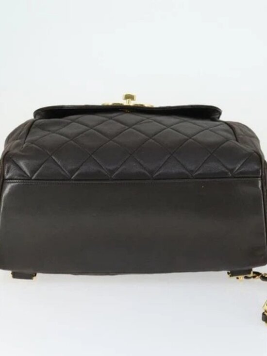 CHANEL Matelasse Backpack Lamb Skin Dark Brown Gold CC Auth ki6346 main image 6